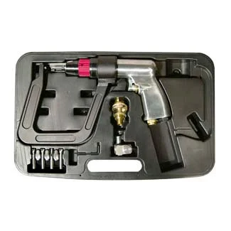 Air Spot Drill -500 rpm with 5.5 in Deep Clamp Kit and 4 Drill Bits