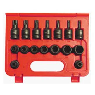 17 PC 1/2 in DR. Impact External and Internal Torx Set