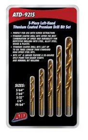 5-Piece Left-Handed Titanium Coated Premium Drill Bit Set