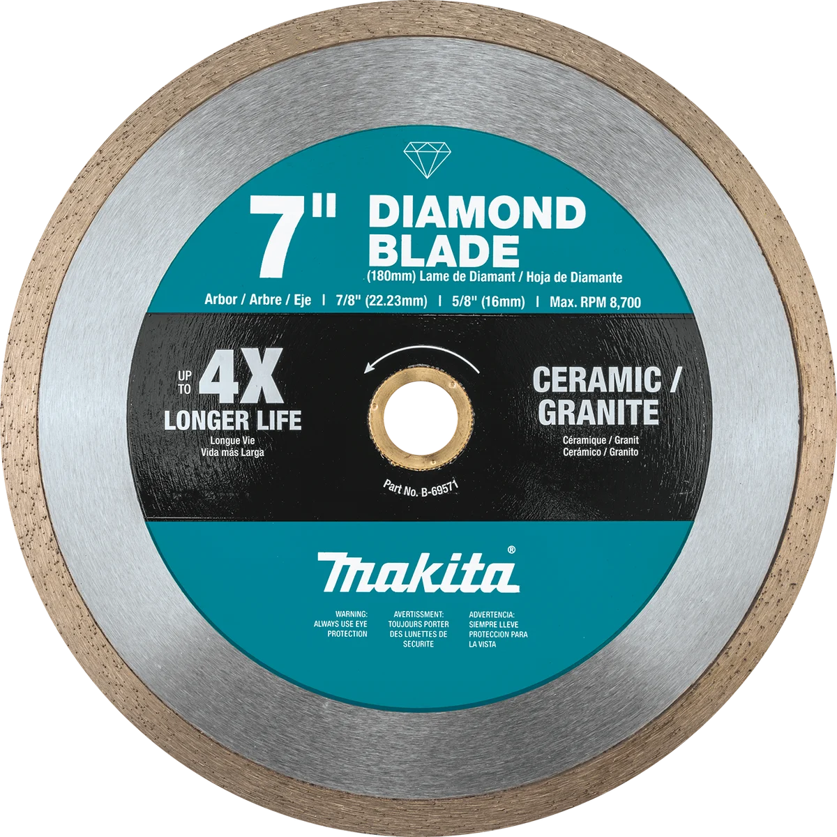 MAKITA 7" Diamond Blade, Continuous Rim, General Purpose