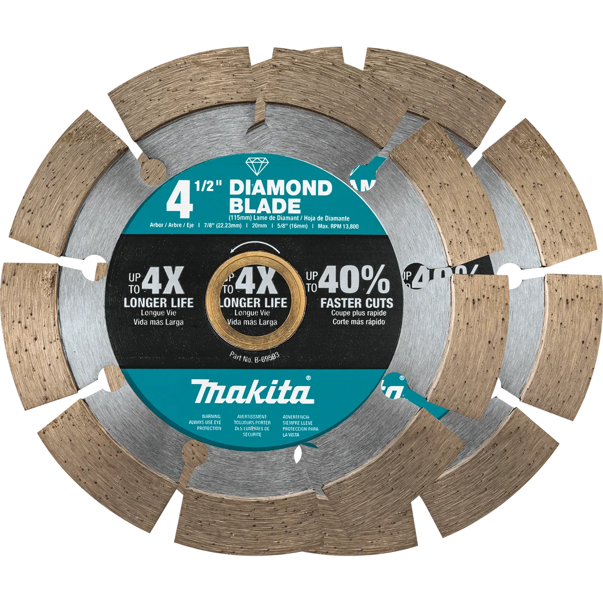 MAKITA 4‑1/2" Diamond Blade, Segmented, General Purpose (2 PACK)
