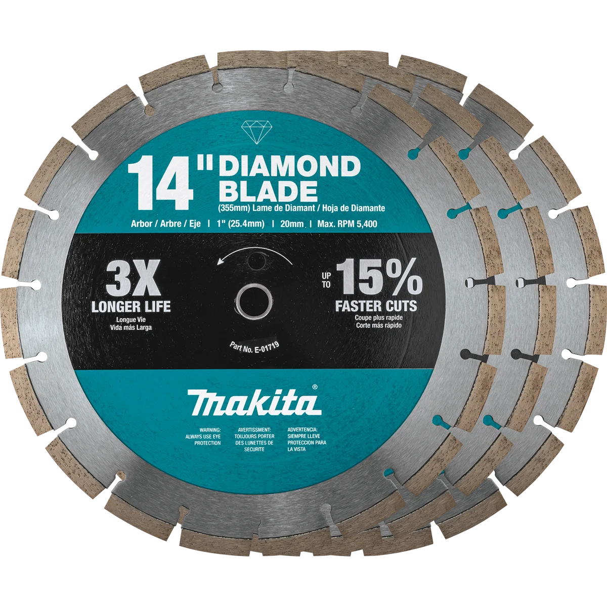MAKITA 14" Diamond Blade, Segmented, General Purpose, Contractor (3 PACK)