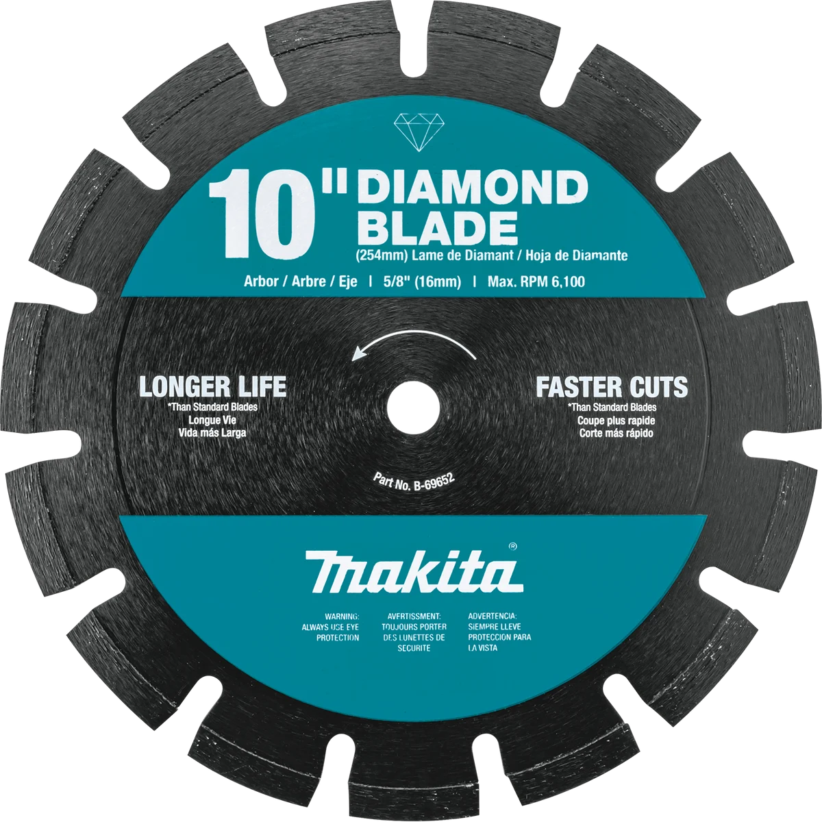 MAKITA 10" Diamond Blade, Segmented, Dual Purpose