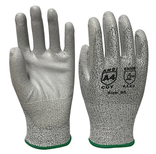 SafeCut® HPPE Knit PU Coated Gloves - A4 Cut Level Medium