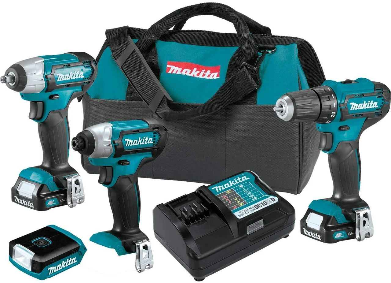 Makita CT411 12V max CXT Lithium-Ion Cordless 4-Pc. Combo Kit (1.5Ah)