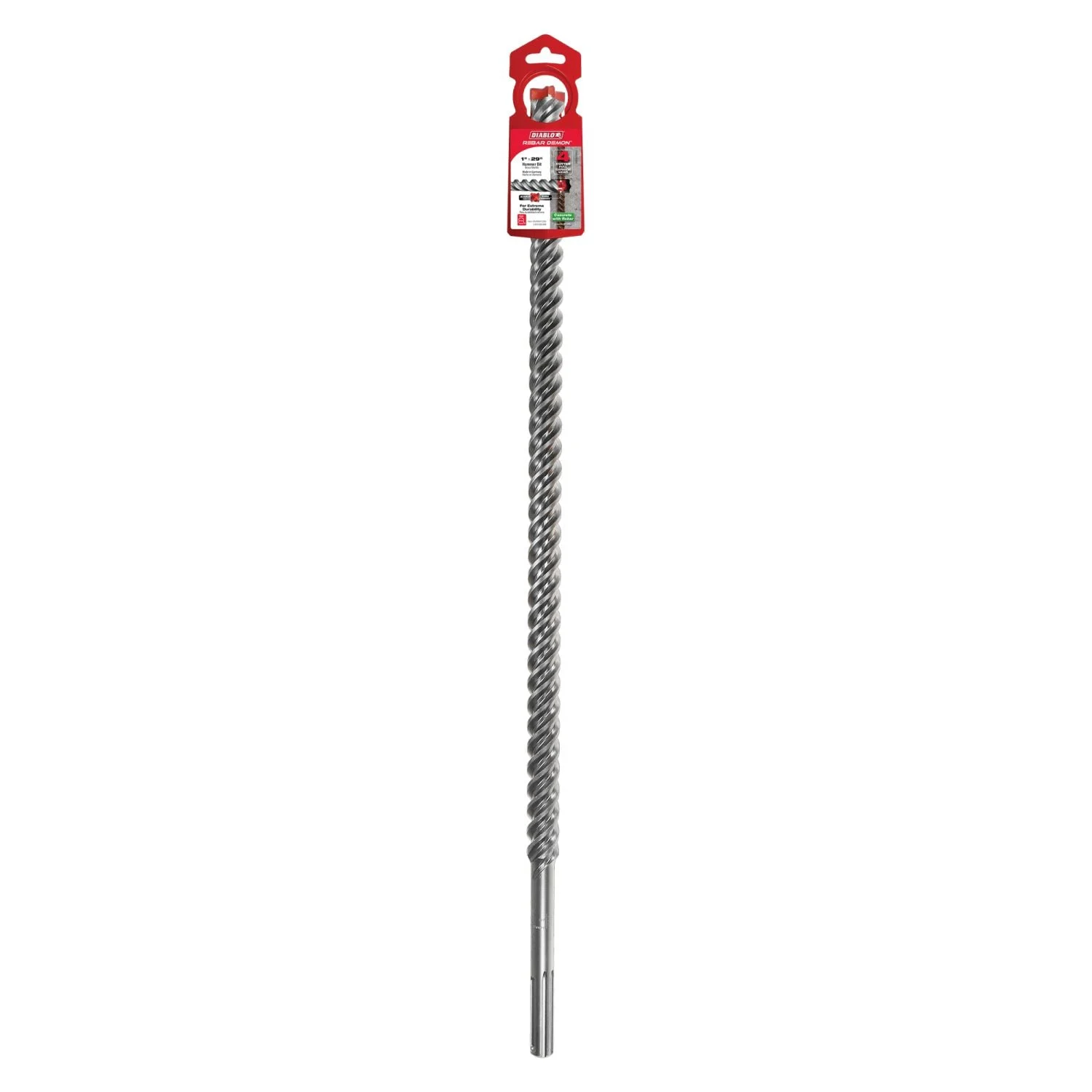 Diablo DMAMX1230 1 Inch x 24 Inch x 29 Inch Rebar Demon SDS-Max 4-Cutter Full Carbide Head Hammer Drill Bit