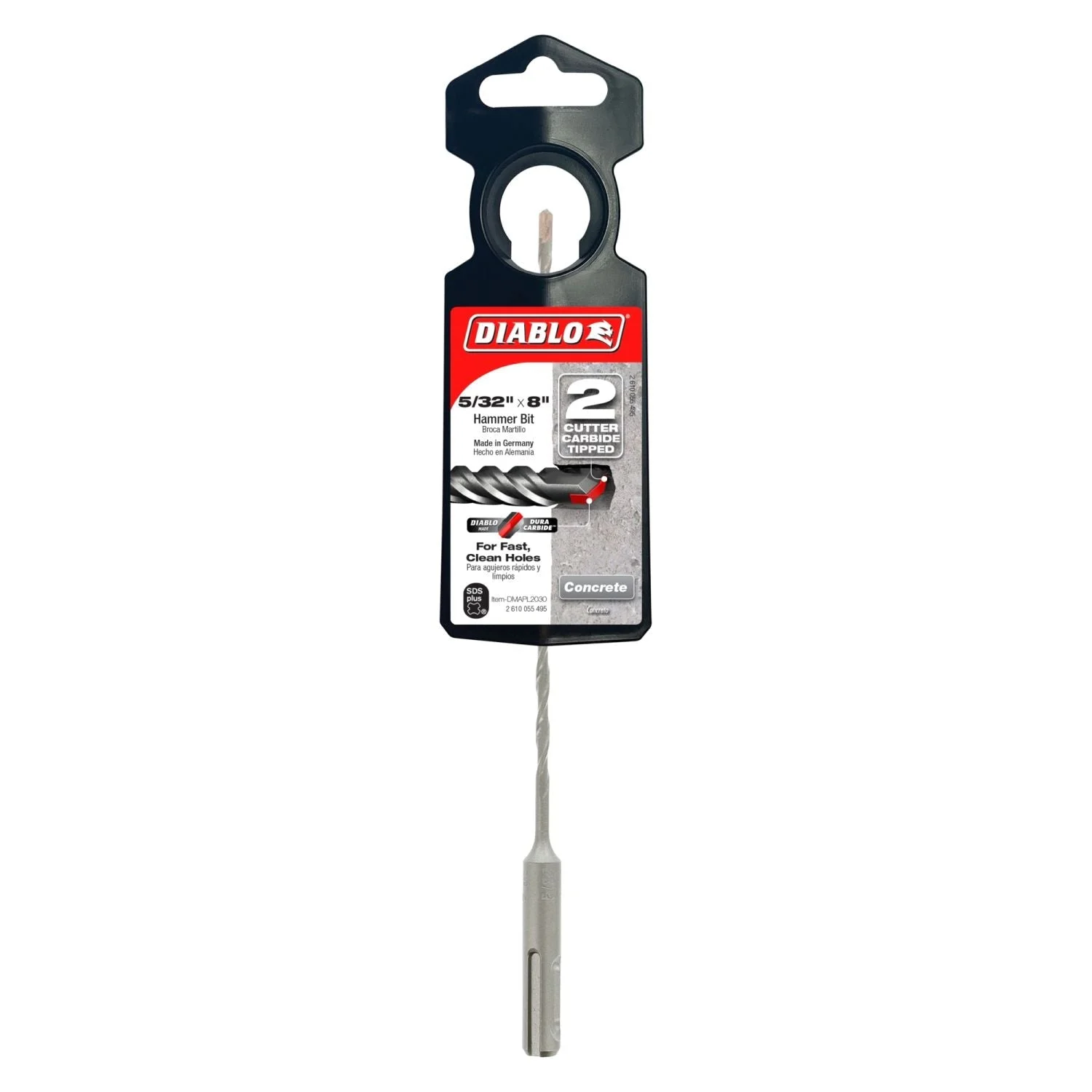 Diablo DMAPL2030 5/32 Inch x 6 Inch x 8 Inch SDS-Plus 2-Cutter