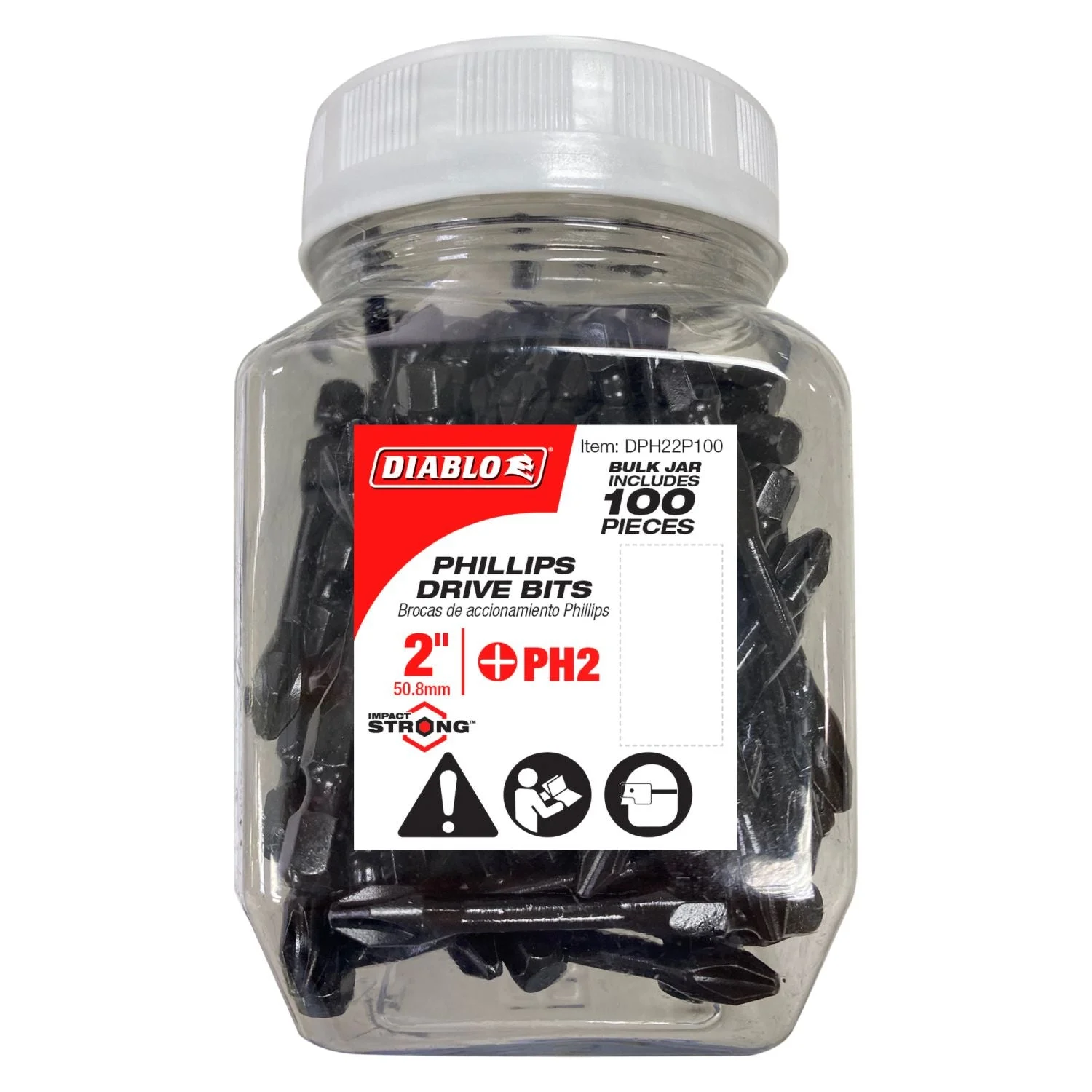 Diablo DPH22P100 2 Inch #2 Phillips Drive Bits , 100-Pack