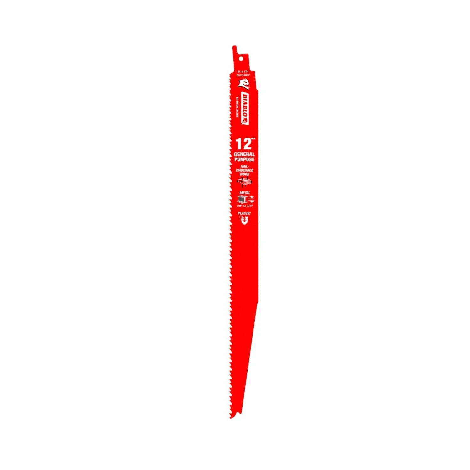 Diablo DS1214BGP200 12-Inch Bi-Metal Recip Blade for Nail-Embedded Wood, Metal, and Plastic, 200-Pack