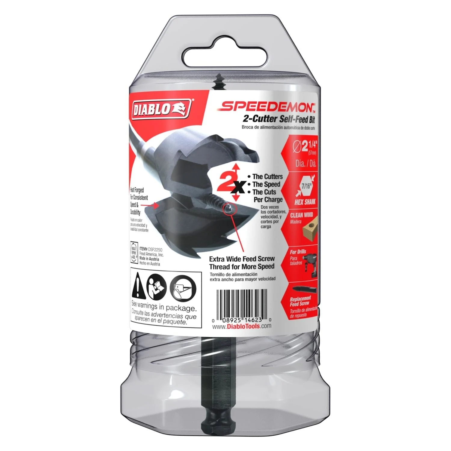 Diablo DSF2250 2-1/4 Inch Dia. SPEEDemon Self Feed Bit