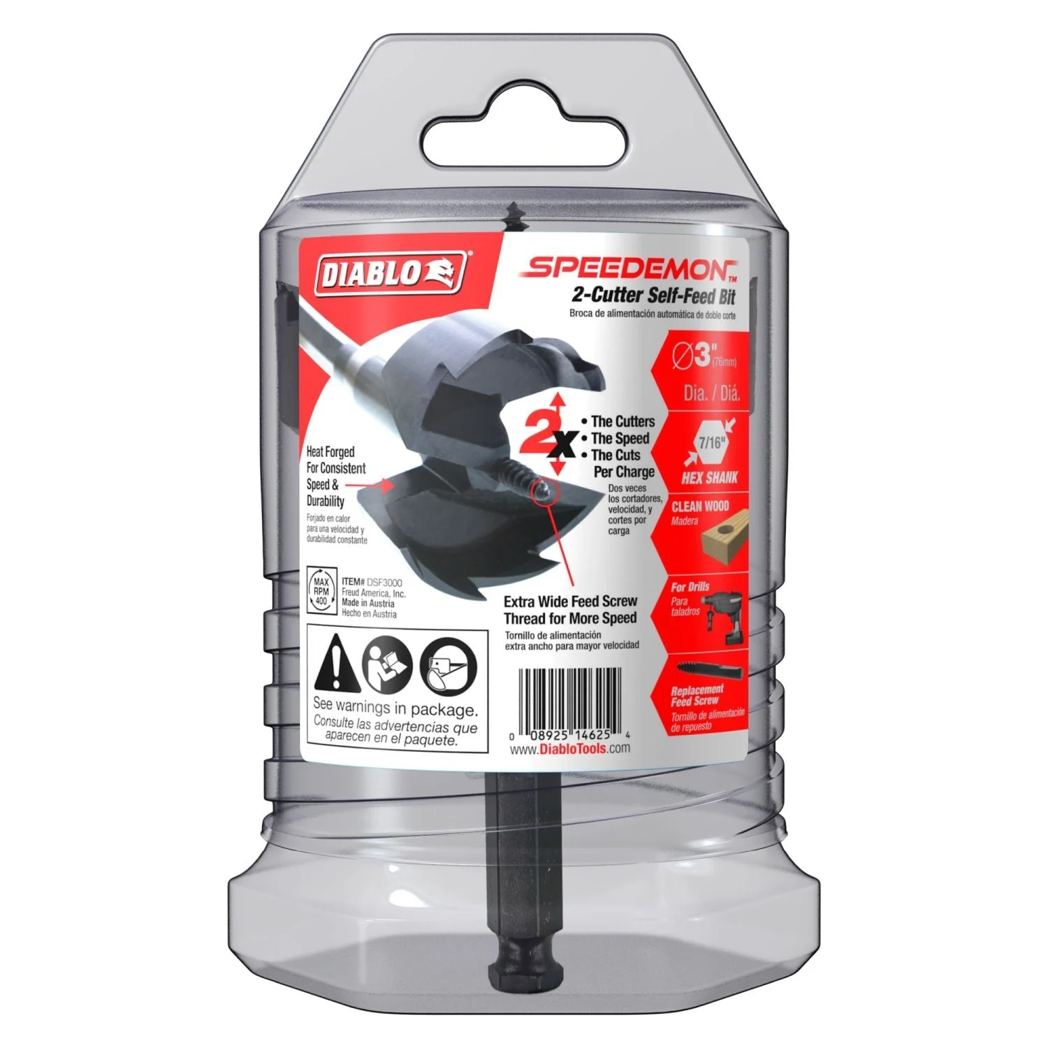 Diablo DSF3000 3 Inch Dia. SPEEDemon Self Feed Bit