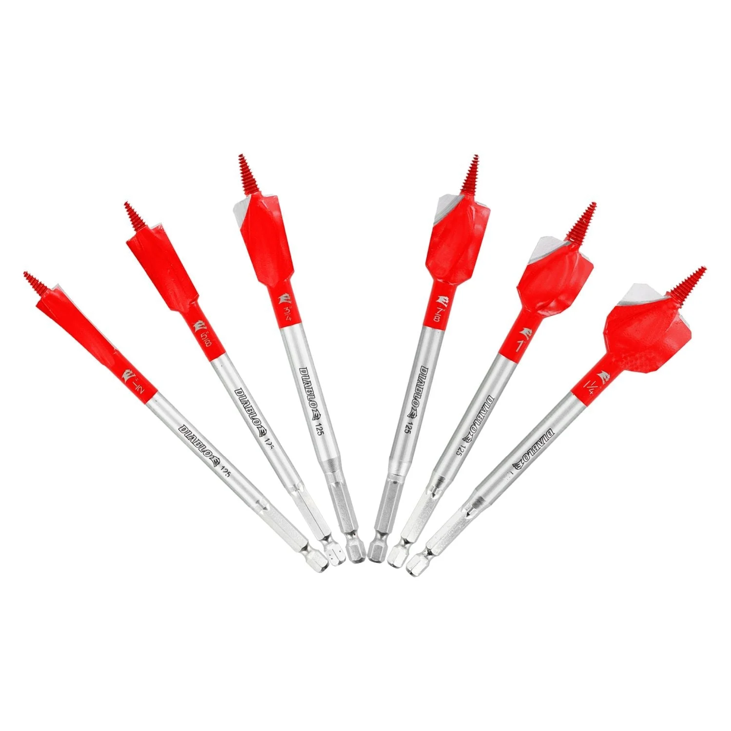Diablo DSPD4920-S6 Demo Demon 6-Piece Spade Bit Set for Nail-Embedded Wood