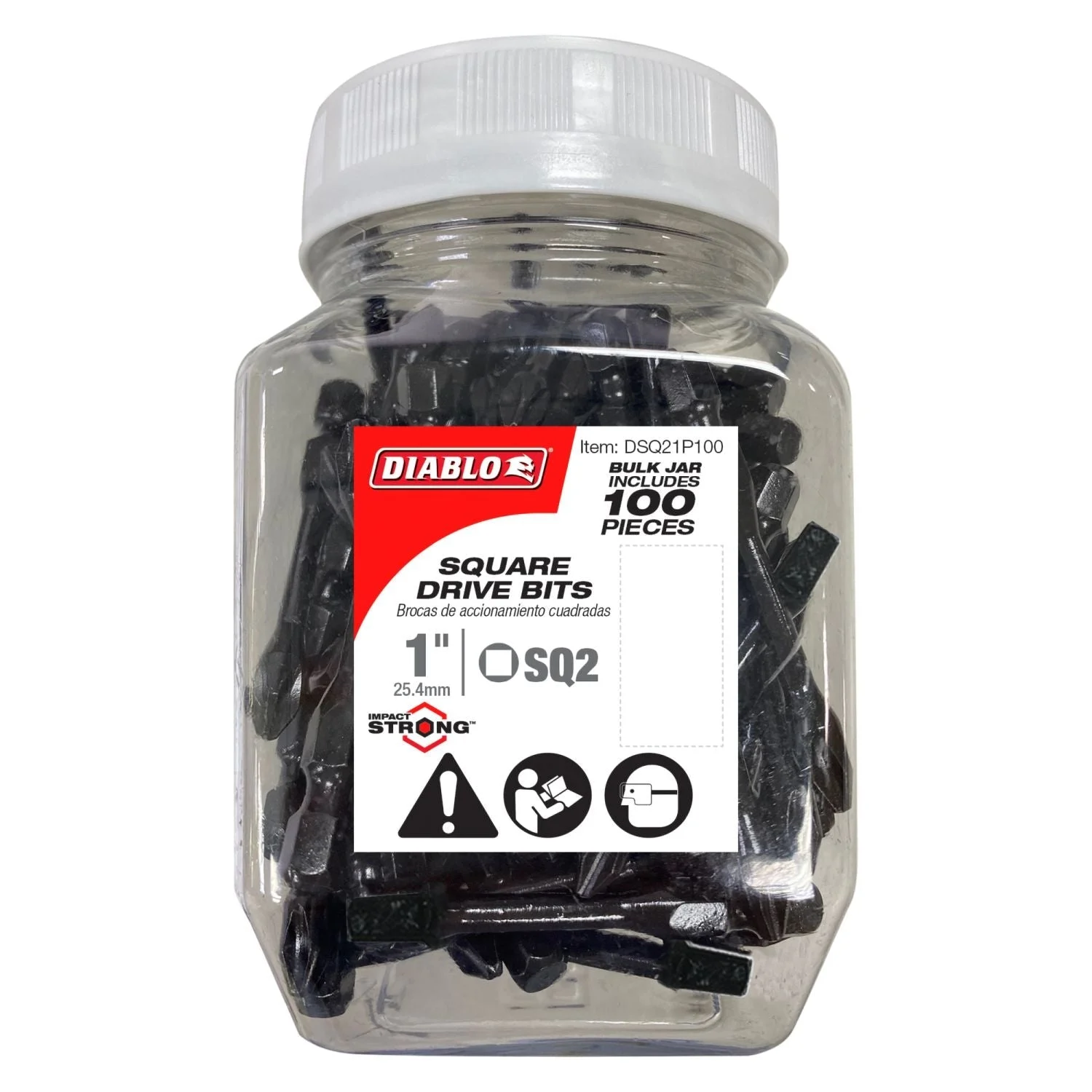 Diablo DSQ21P100 1 Inch #2 Square Drive Bits , 100-Pack