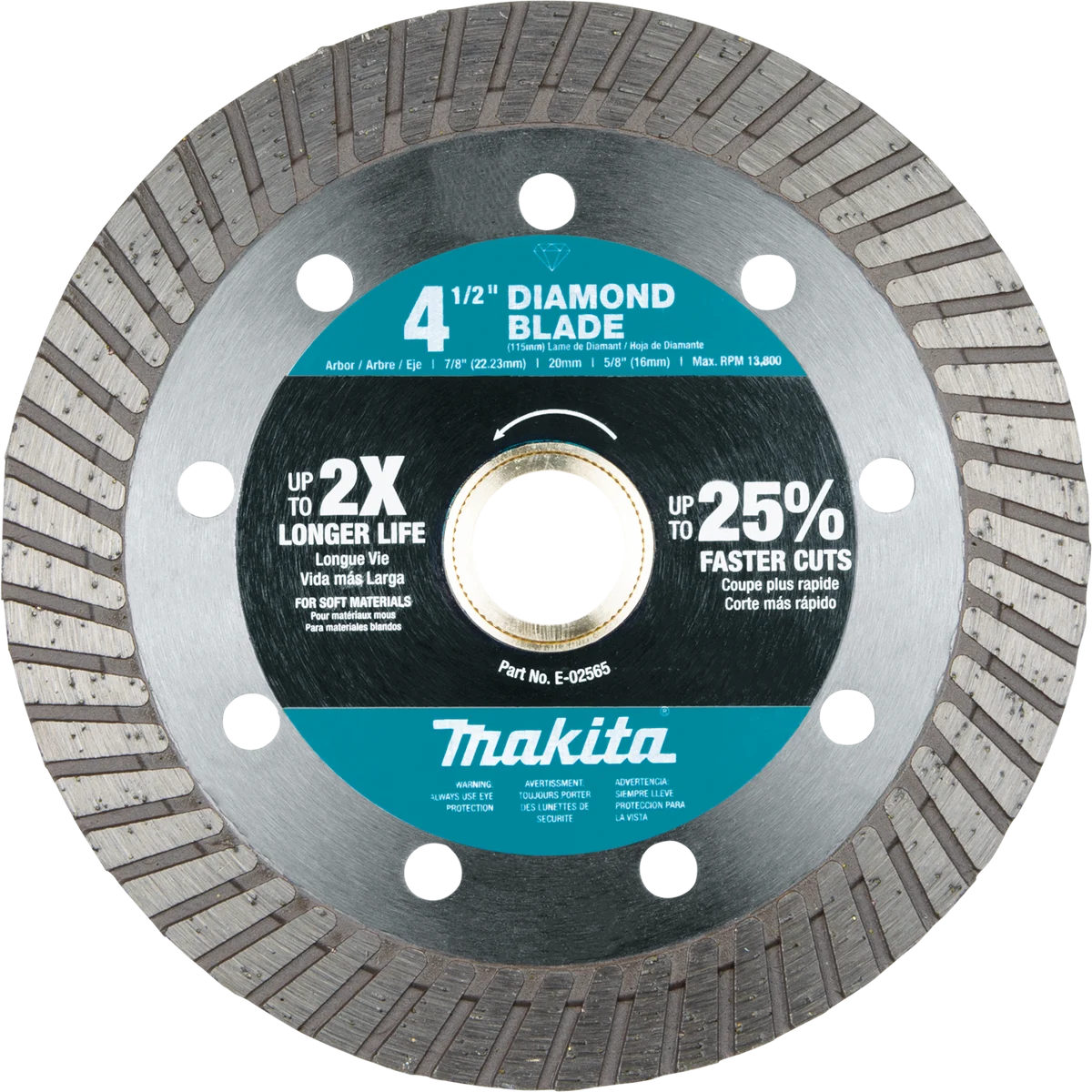 MAKITA 4‑1/2" Diamond Blade, Turbo, Soft Material