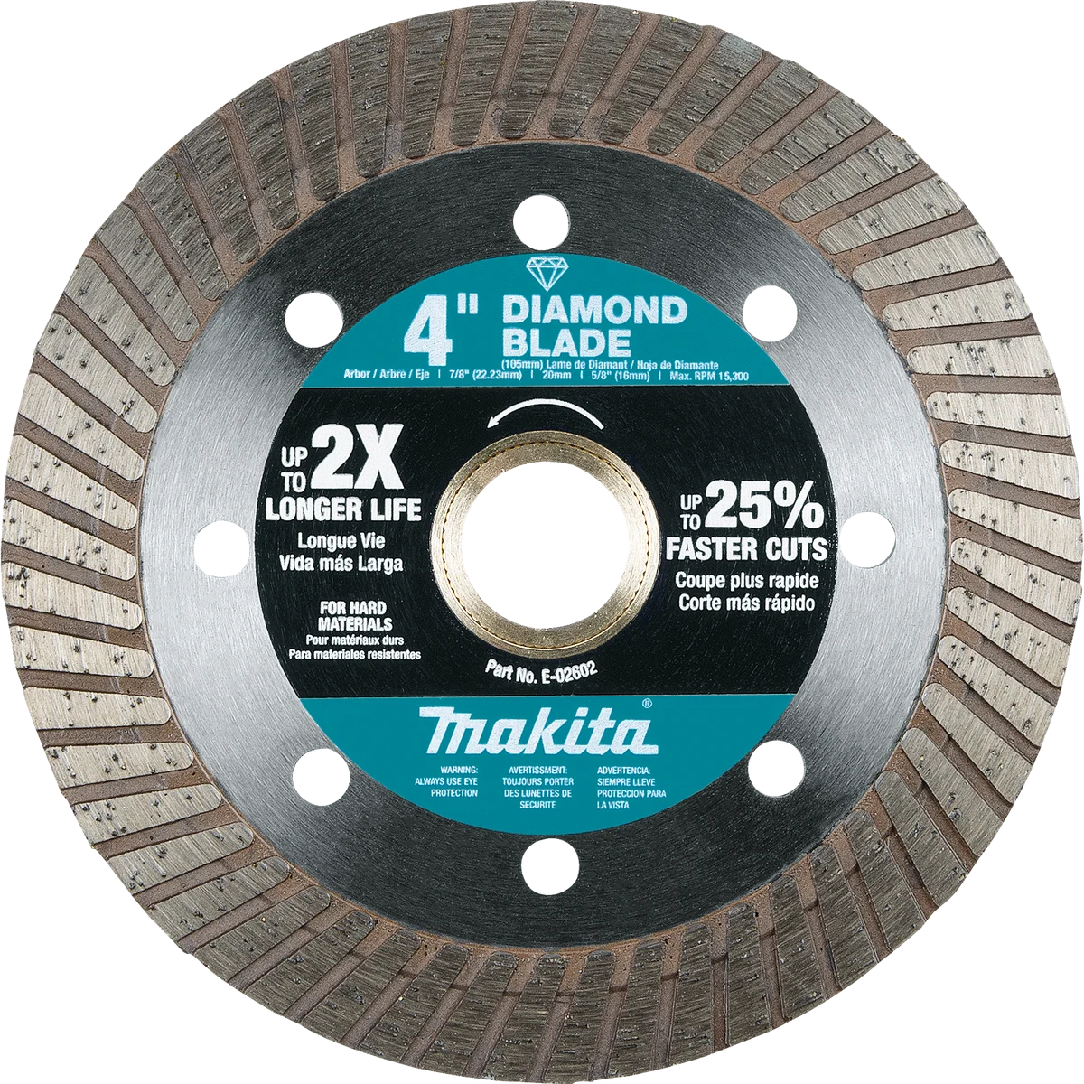 MAKITA 4" Diamond Blade, Turbo, Hard Material
