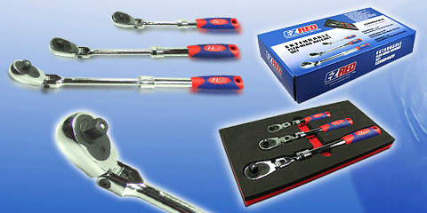 3 Piece Extendable Flex-Head Ratchet Set