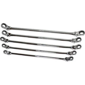 EZ Red 5 Pc. Metric Flexible Ratcheting Wrench Set EZRNR5M