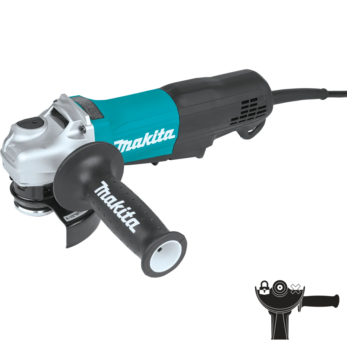 MAKITA 4‑1/2" Paddle Switch Angle Grinder, w/ Non‑Removable Guard