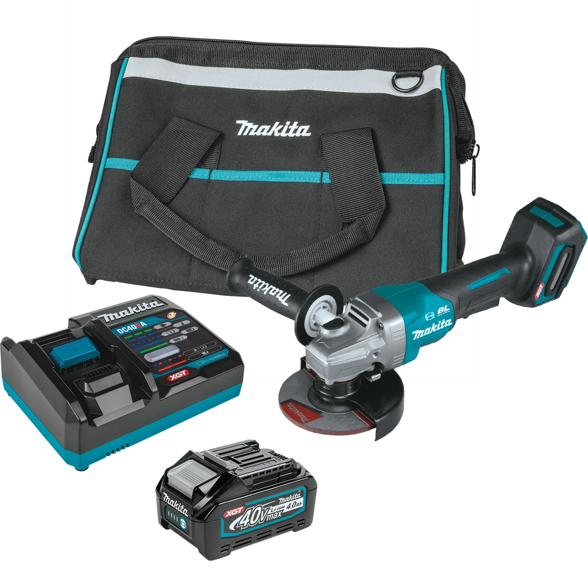 MAKITA 40V MAX XGT® 4‑1/2” / 5" Paddle Switch Angle Grinder w/ Electric Brake Kit