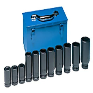 11 Pc. 3/4" Dr. Deep Truck Wheel Impact Socket Set - Metric GRY8133