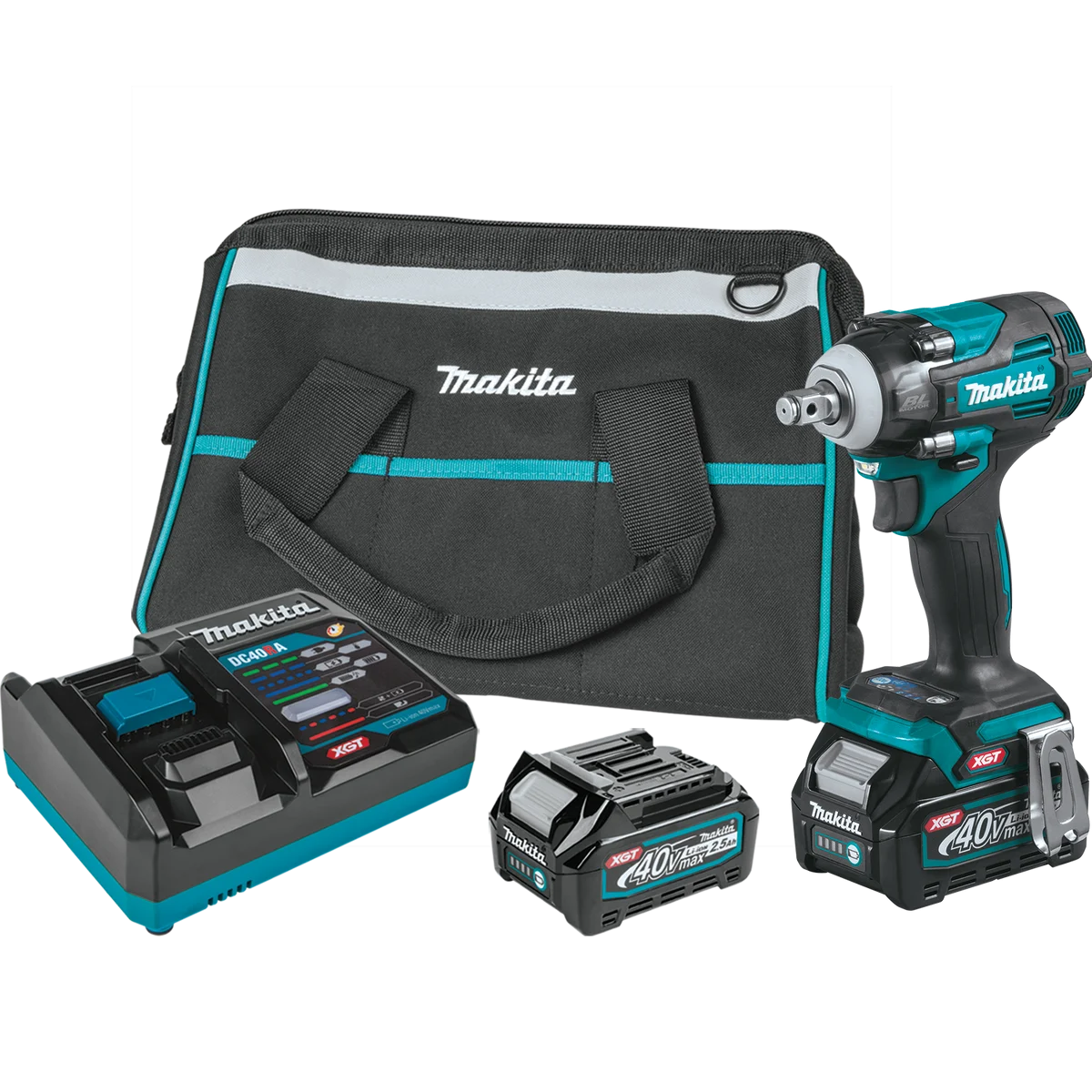 MAKITA 40V MAX XGT® 4‑Speed 1/2" Sq. Drive Impact Wrench w/ Friction Ring Anvil Kit