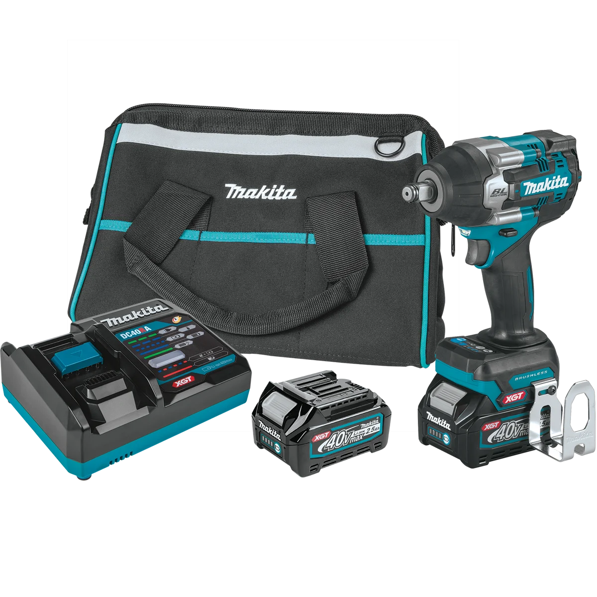 MAKITA 40V MAX XGT® 4‑Speed Mid‑Torque 1/2" Sq. Drive Impact Wrench w/ Friction Ring Anvil Kit