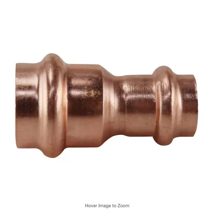 3/4 in. x 1/2 in. Copper Press x Press Reducing Coupling with Dimple Stop