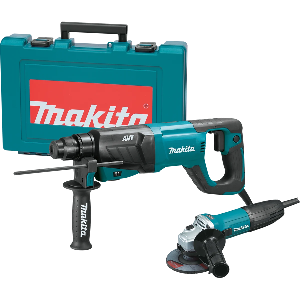 MAKITA 1" SDS‑PLUS AVT® Rotary Hammer (D‑Handle) & 4‑1/2" Angle Grinder
