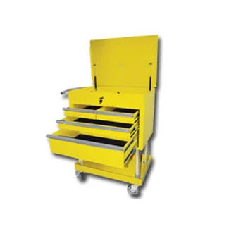 Mountain Professional 4 Drawer Yellow Service Cart with Mag Wheels