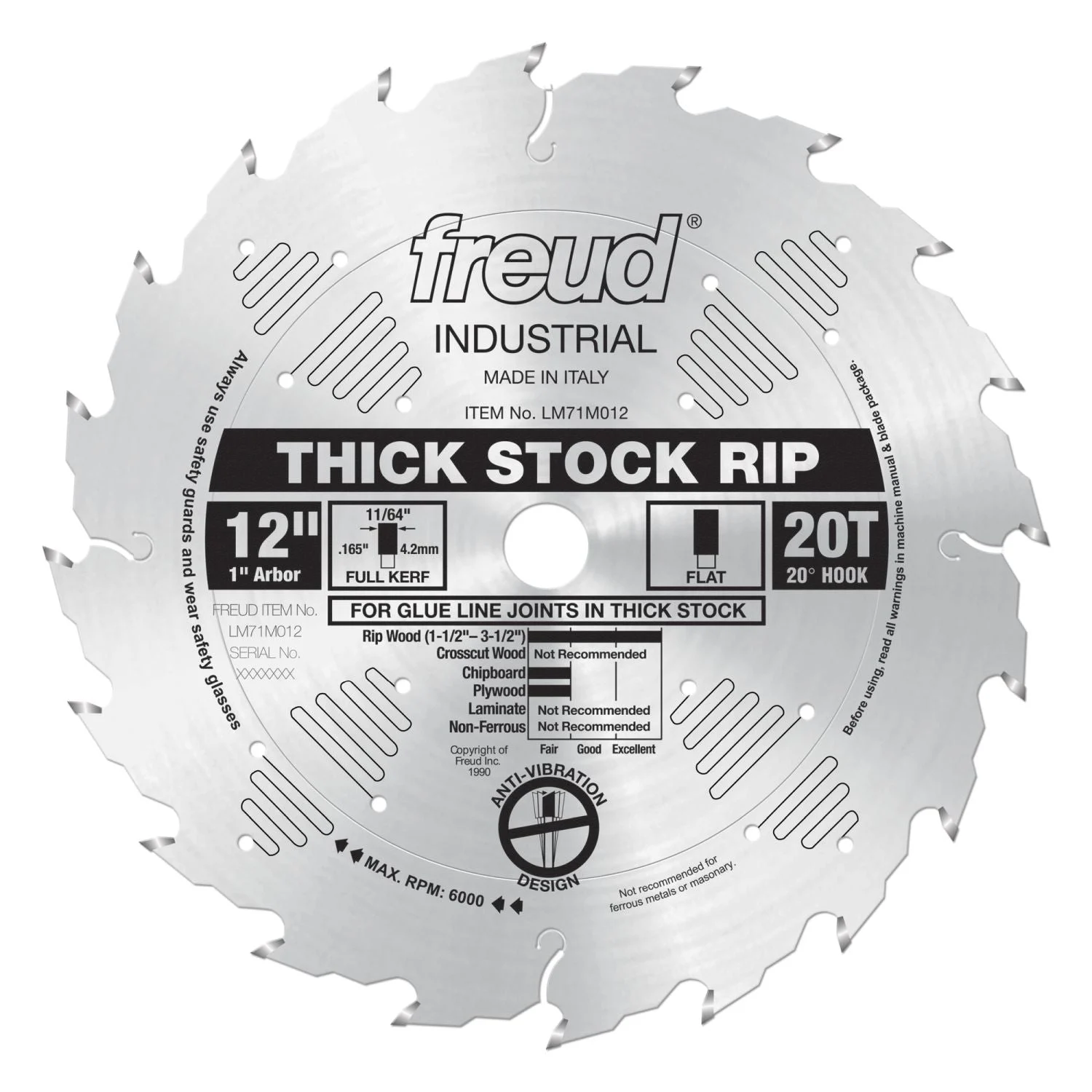 Freud LM71M012 12 in. Thick Stock Rip Blade