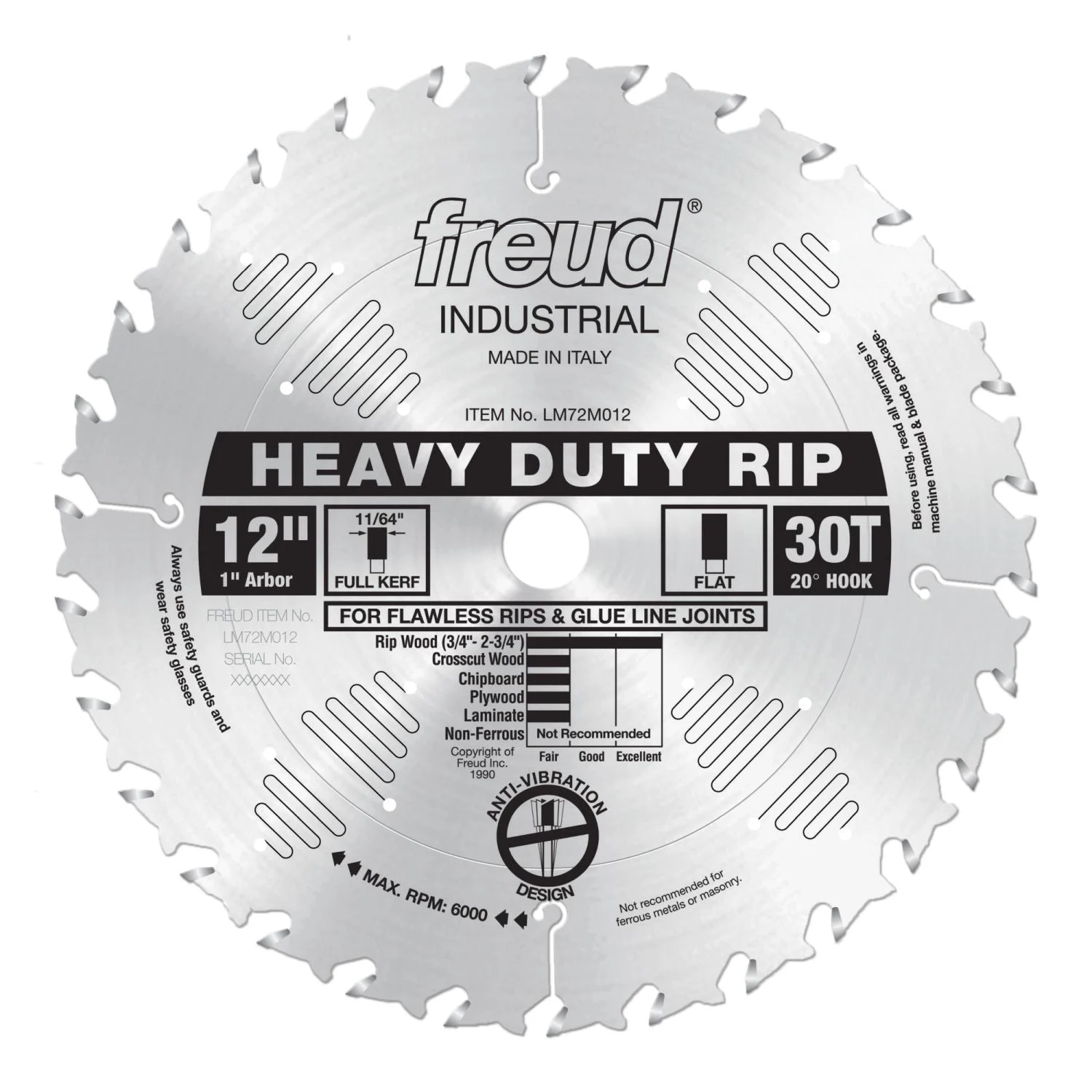 Freud LM72M012 12 in. Heavy-Duty Rip Blade