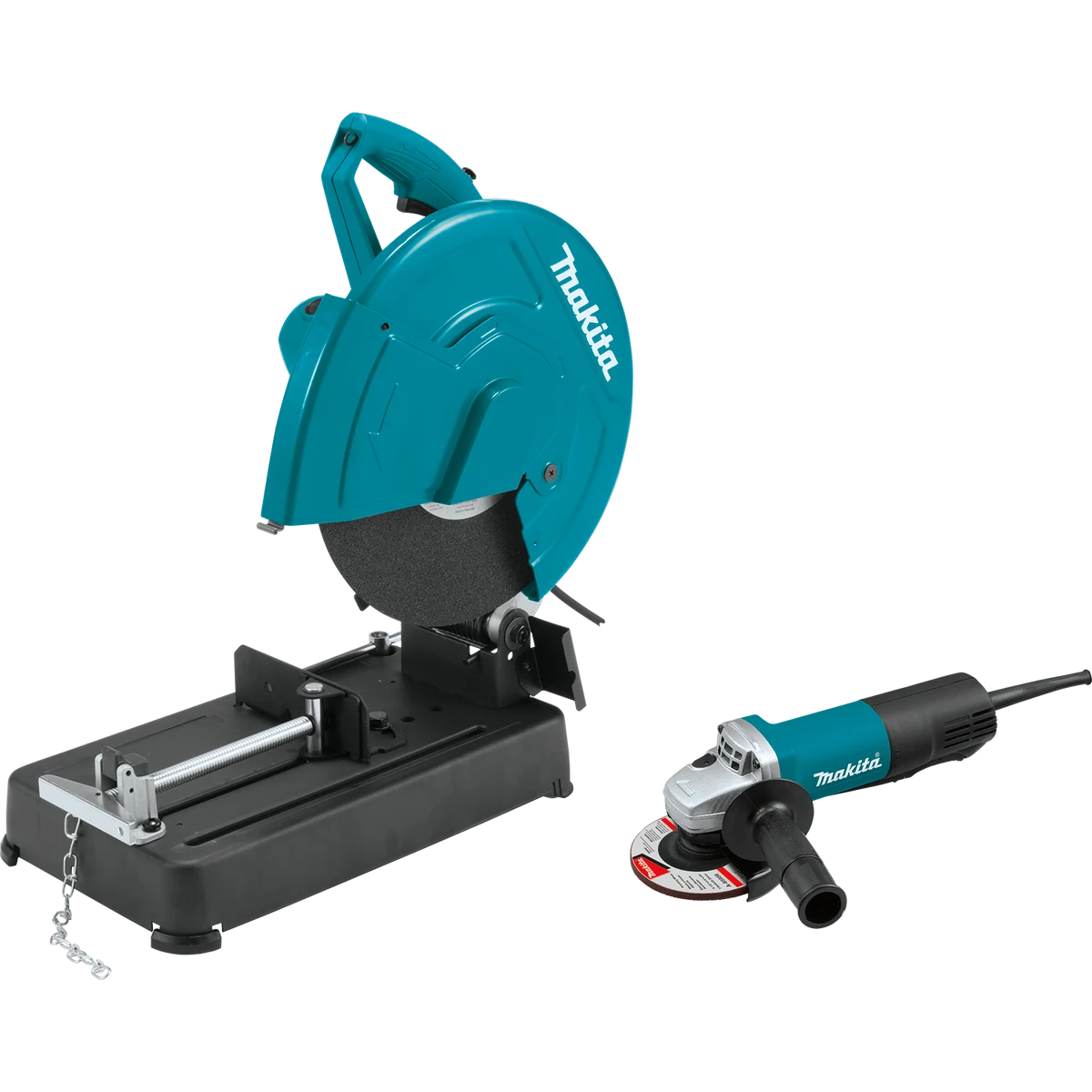 MAKITA 14" Cut‑Off Saw w/ 4‑1/2" Paddle Switch Angle Grinder