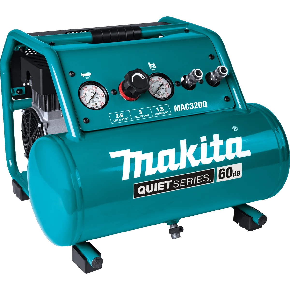 MAKITA QUIET SERIES™ 1‑1/2 HP, 3 Gallon, Oil‑Free, Electric Air Compressor
