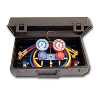 134a Aluminum Gauge Set with 60 in Goodyear Hoses and Manual Couplers