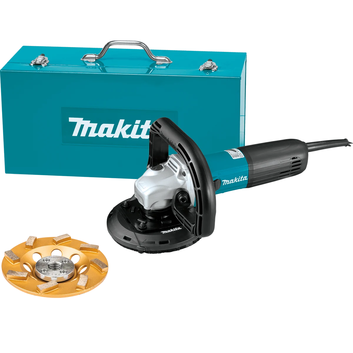 MAKITA 5" SJS™II Compact Concrete Planer w/ Dust Extraction Shroud & Diamond Cup Wheel