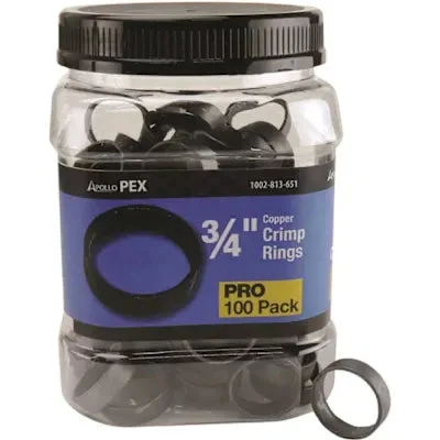 Apollo 3/4 in. Copper Crimp Ring Pro Pack (100-Pack)