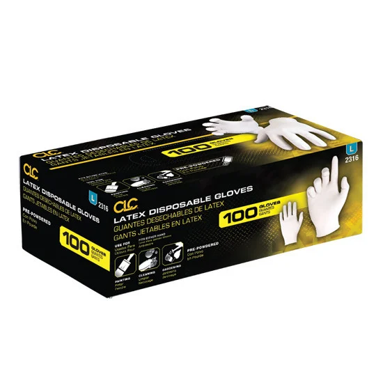 Latex Disposable Gloves, Medium, Pre-Powdered, 100 pk (X-Large)