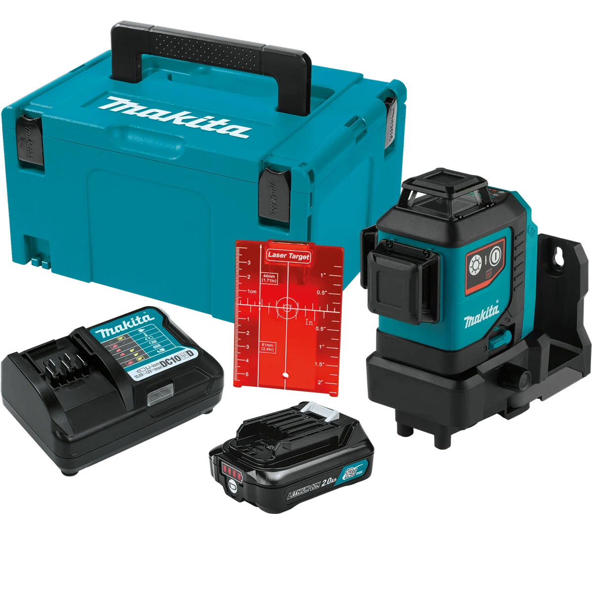 MAKITA 12V MAX CXT® Self‑Leveling 360° 3‑Plane Red Laser Kit