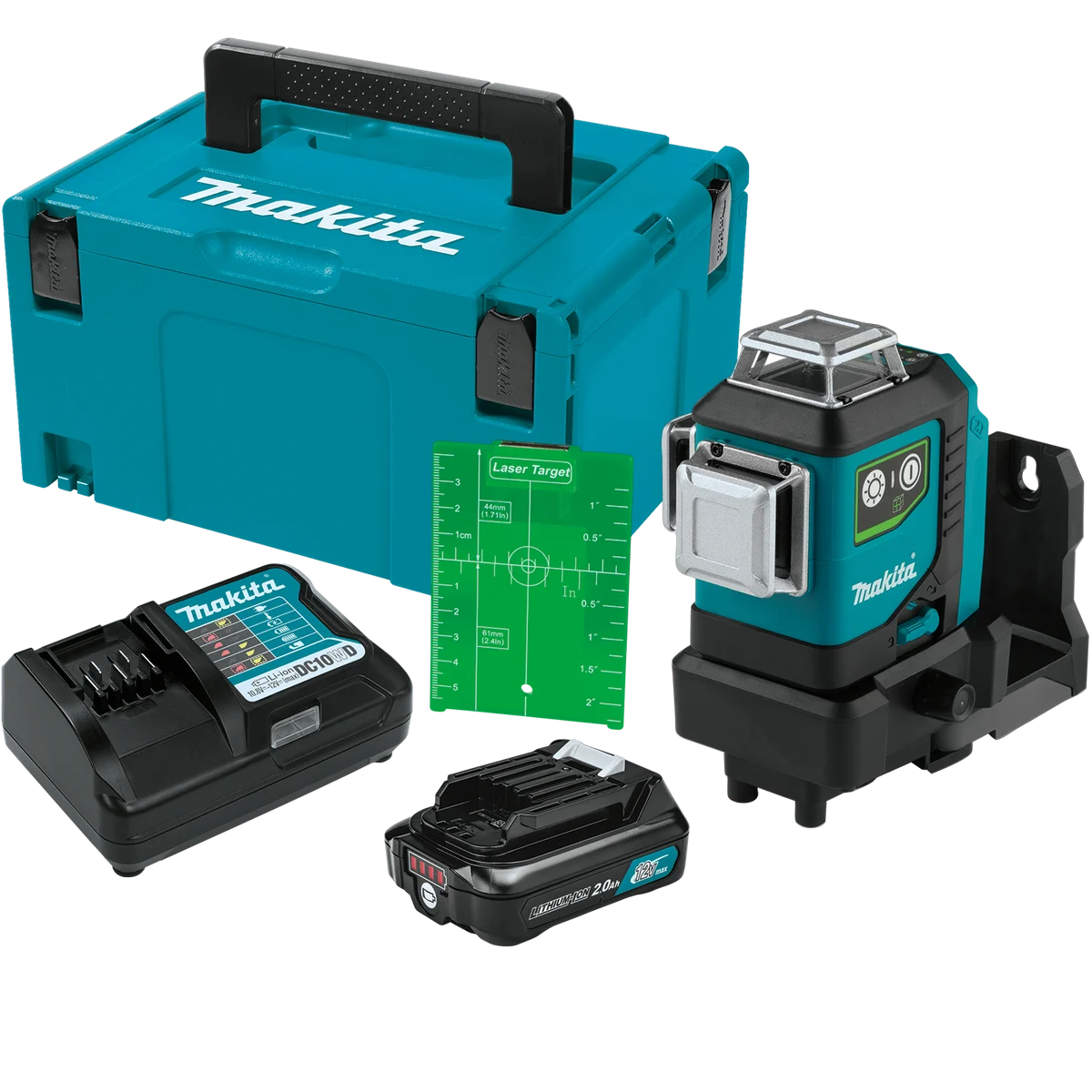 MAKITA 12V MAX CXT® Self‑Leveling 360° 3‑Plane Green Laser Kit