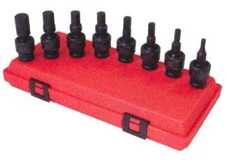 8pc 1/2 in dr. Hex Universal Impact Socket Set SAE
