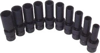 10pc 3/8 in dr. Deep Universal Impact Socket Set Metric