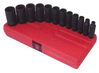 12pc 3/8 in dr. 12 Point Deep Impact Socket Set SAE