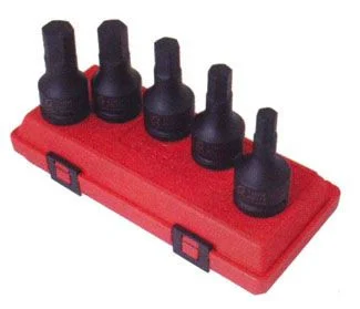 5pc 3/4 in dr. Hex Impact Socket Set Metric