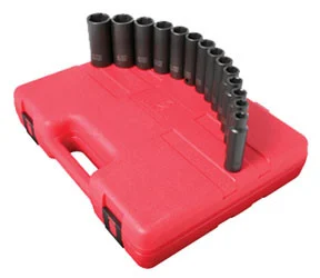 Sunex Tools 14 Pc. 1/2" Drive Metric Deep Impact Socket Set SUU-3653