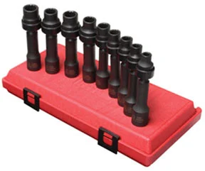 Sunex Tools 9 Pc. 1/2" Drive 12 Point Metric Driveline Limited Clearance Impact