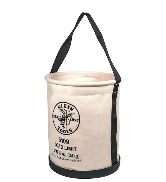Canvas Bucket, Straight Wall with Swivel Snap, 12-Inch