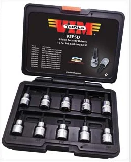 Durston Manufacturing Co V5PSD 5 Point Torx Plus SecurityDriver Se - 10 Piece