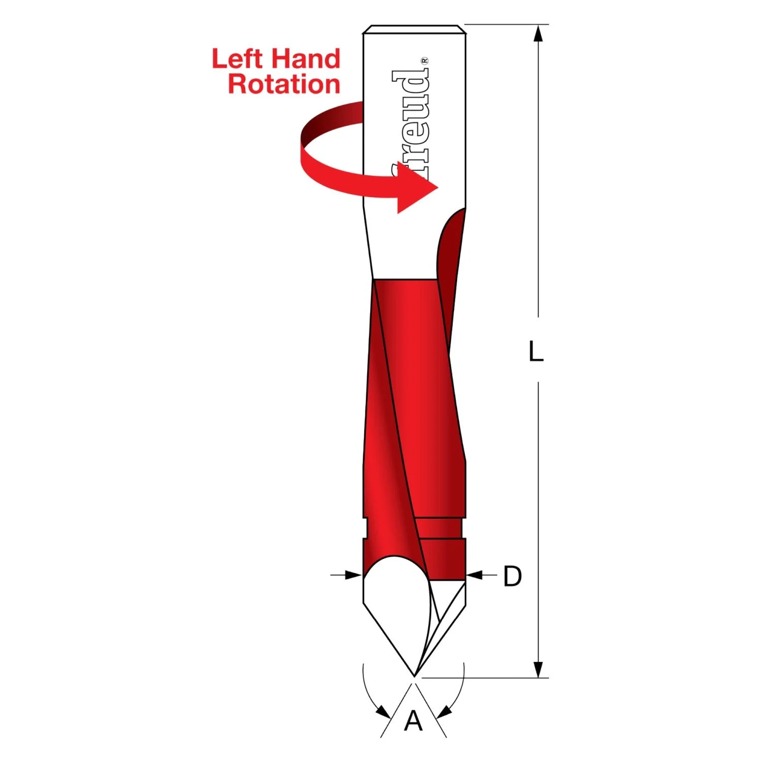 Freud TH39657L 5/32 Through Hole Bit