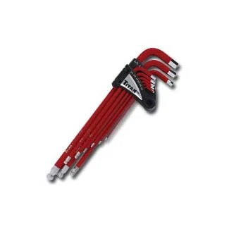 9 Piece Extra Long Arm Ball End Hex Key Set - Metric