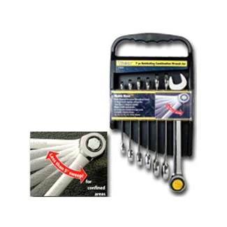 7 pc Ratcheting Combination Wrench Set Metric-1